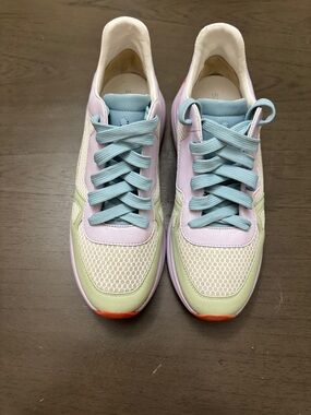 Women’s Pastel Mesh Lace-Up Sneakers in Light Blue, Lilac & Mint